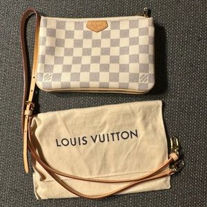 Louis Vuitton Damier Azul double zipper pouchette.